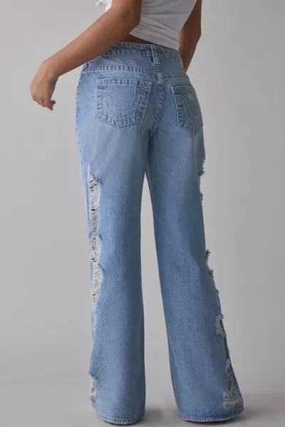 True Religion True Religion Bobbi Super Distressed Mid-Rise Baggy Jean 2