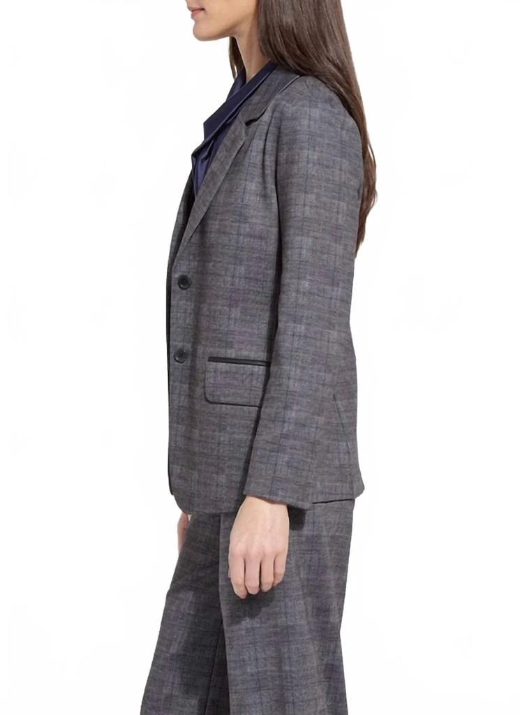 Lyssé Everest Ponte Plaid Blazer In Charcoal 2