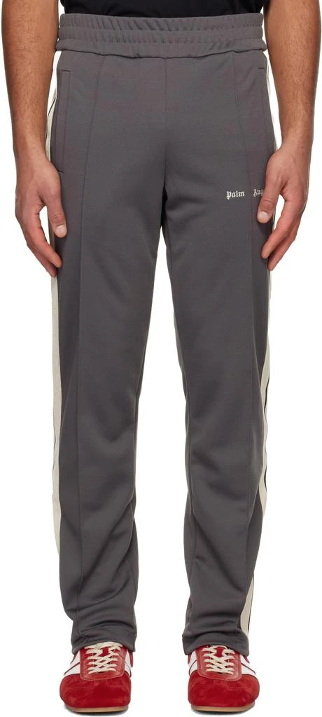 Palm Angels Gray Classic Logo Track Pants 1