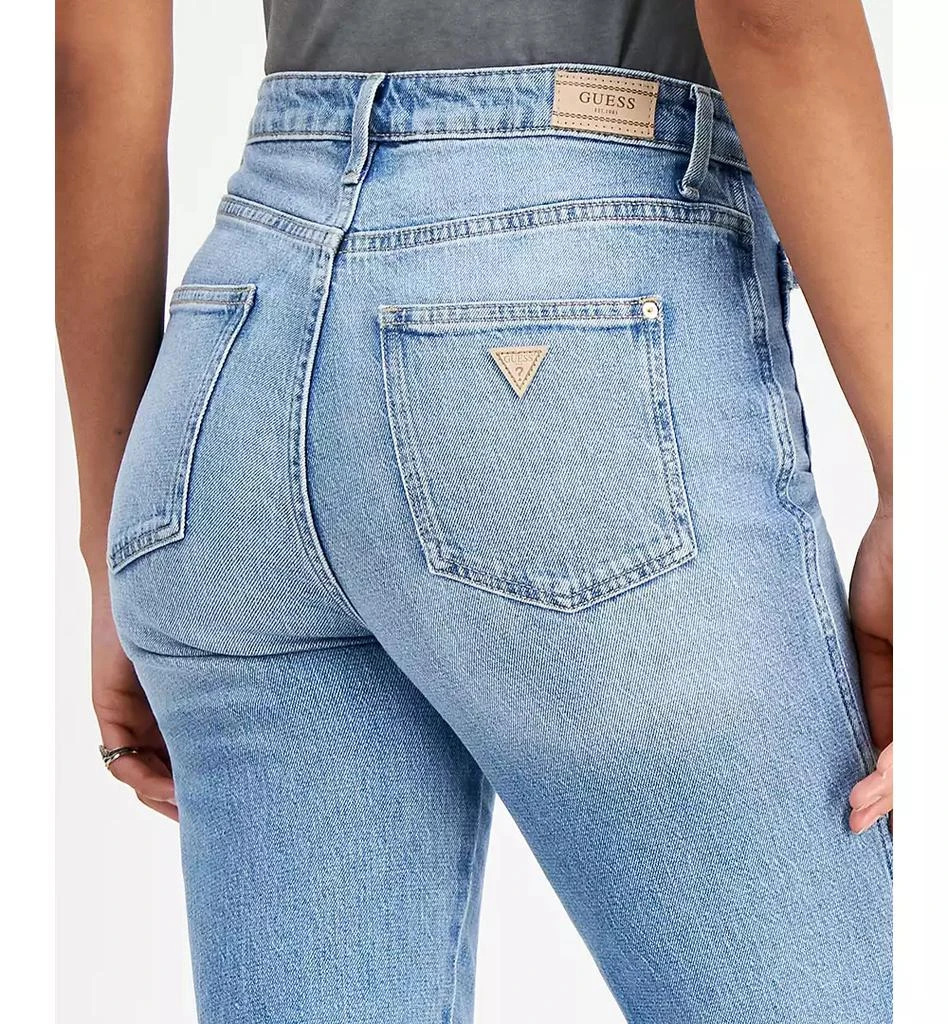 GUESS Women's High Rise Patch Pocket Straight Leg Jeans 5