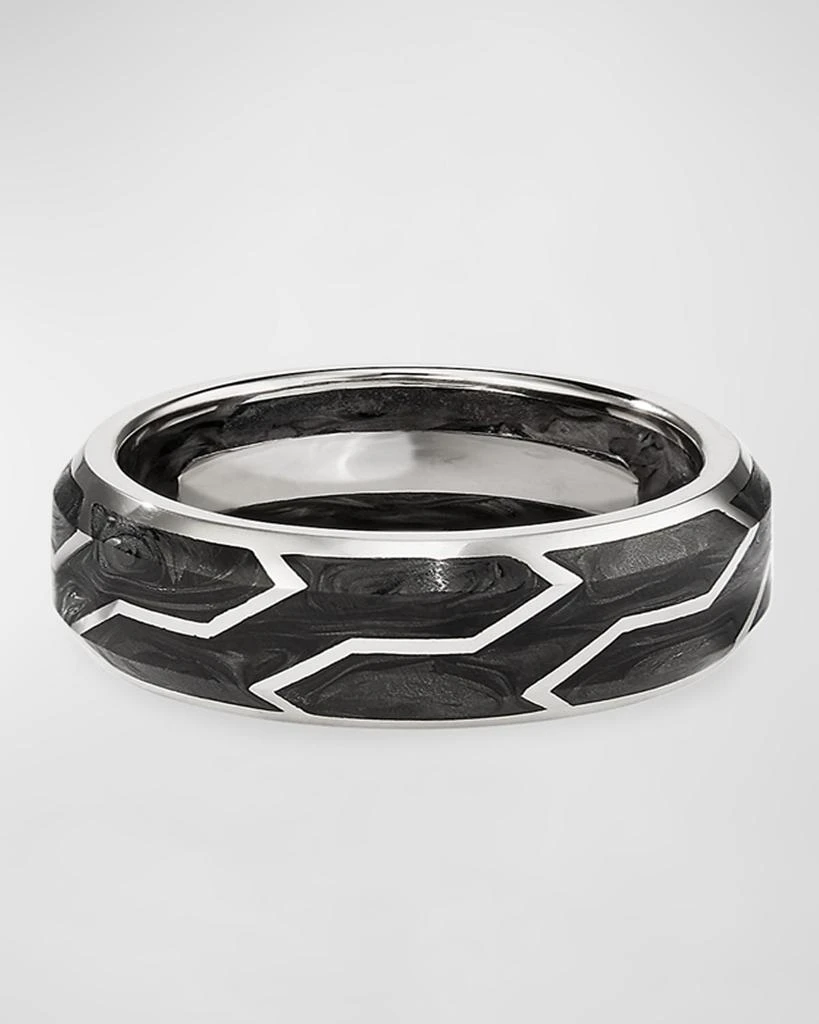 David Yurman Men
s Forged Carbon Band Ring in 18K Gold