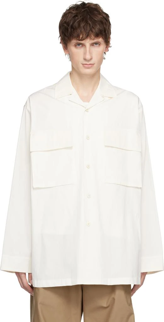 Jil Sander Off-White Cotton Poplin Shirt 1