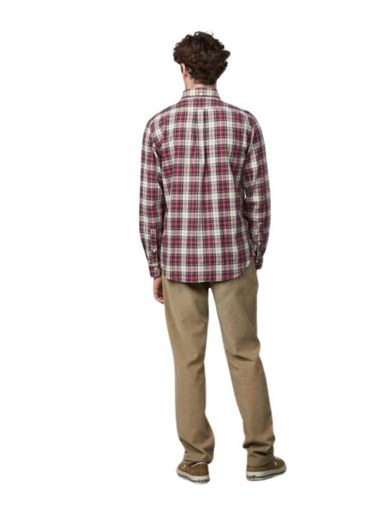 Hartford Pitt Flannel Button Down Shirt In Red 3