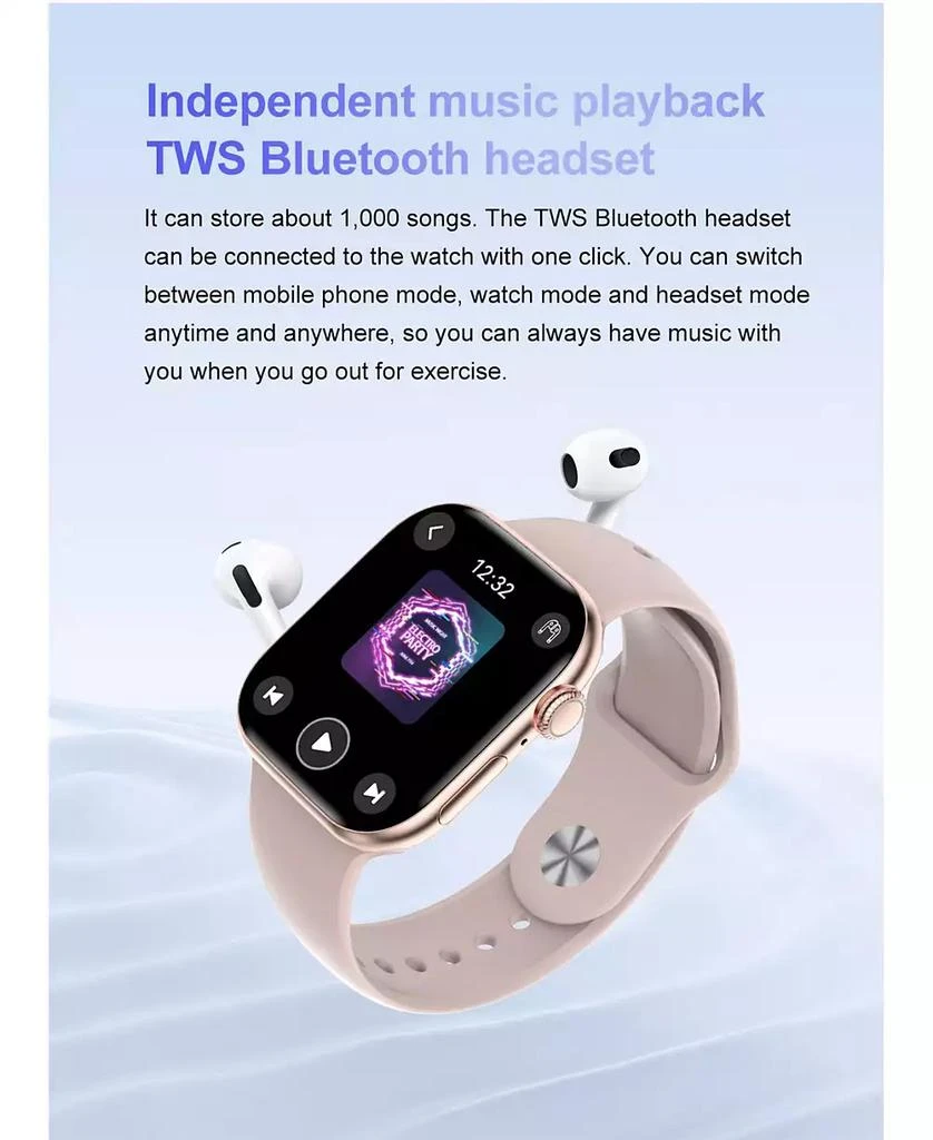 RUXING Smart 1.85" AMOLED Smart Watch With Bluetooth Calling, Health Monitoring,Sport Modes,4GB for Women Men 6