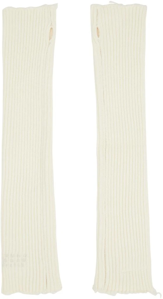 MM6 Off-White Ribbed Arm Warmers 2