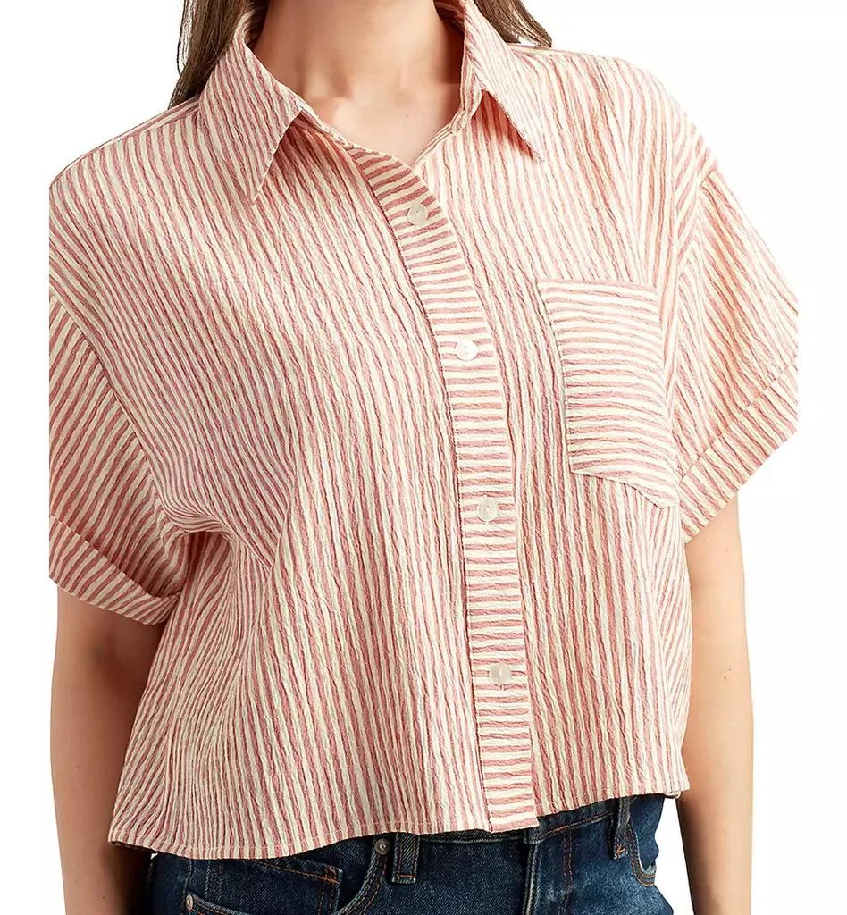 BCX Juniors' Striped Cropped Oversized Top 3