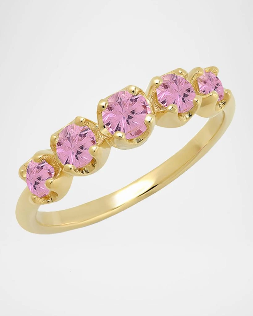 Jennifer Meyer Graduated Stone Ring in Pink Sapphires, Size 6.5 1