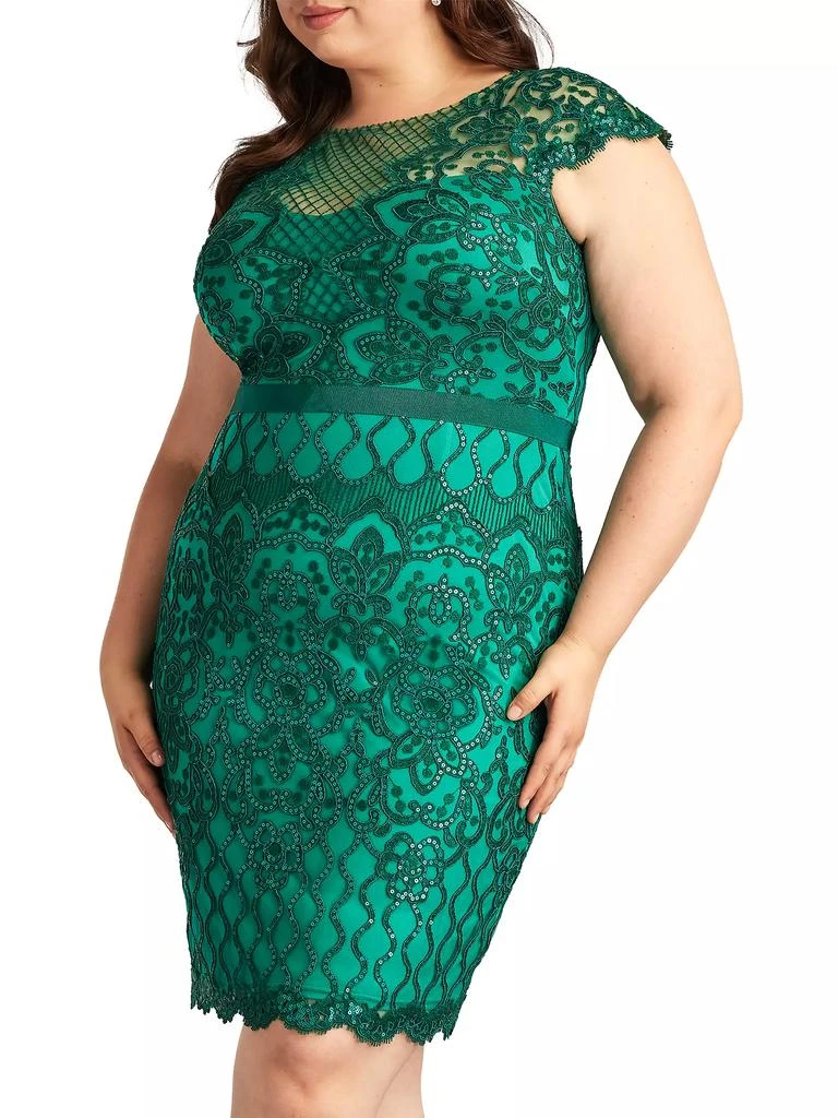 Tadashi Shoji Plus Sequined Lace Cocktail Dress 4