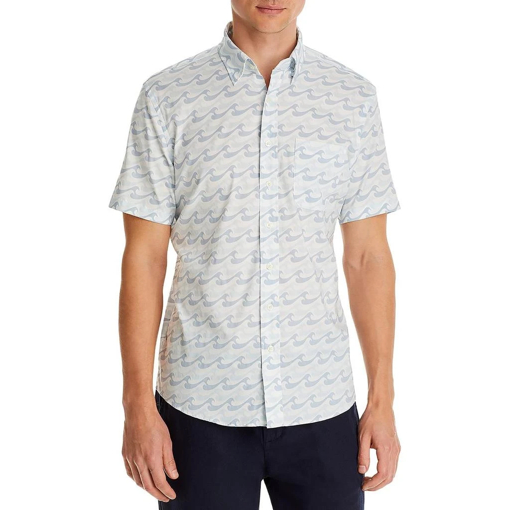 Faherty Mens Printed Wrinkle Resistant Button-Down Shirt 3