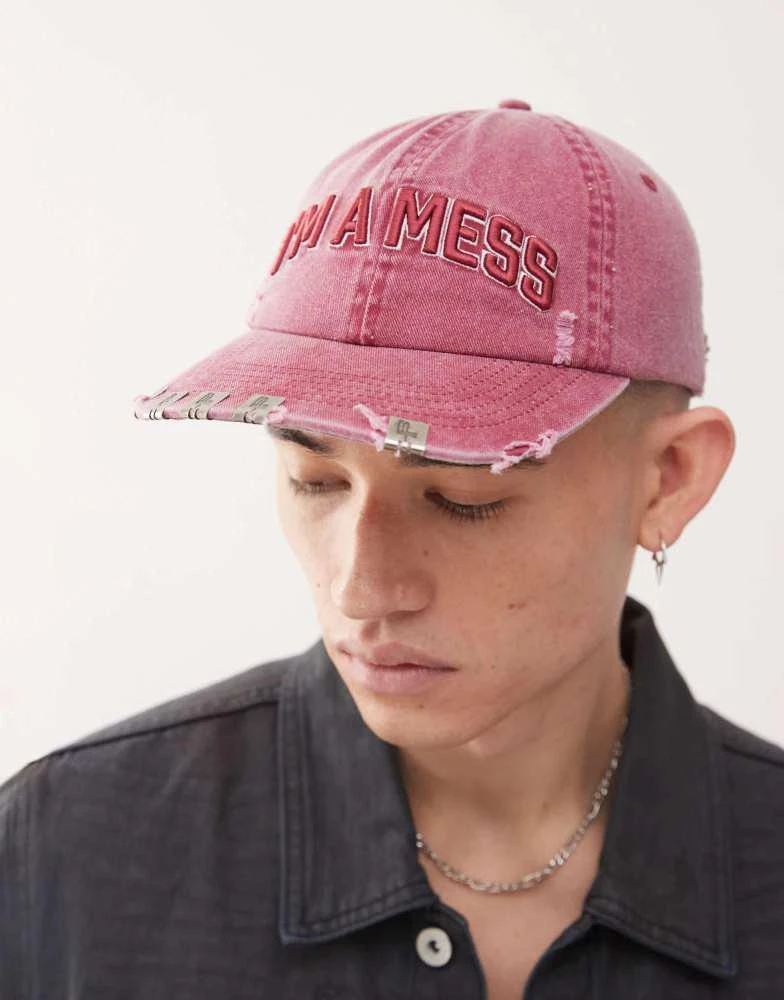 Cheap Monday Cheap Monday x Landon Barker I'm a mess cap in burgundy 1