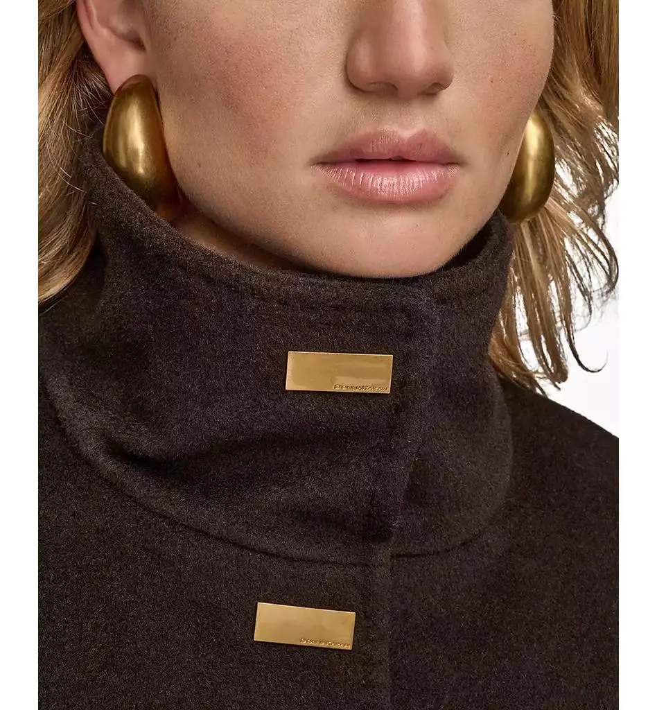 Donna Karan Women's Stand-Collar Single-Breasted Coat 7