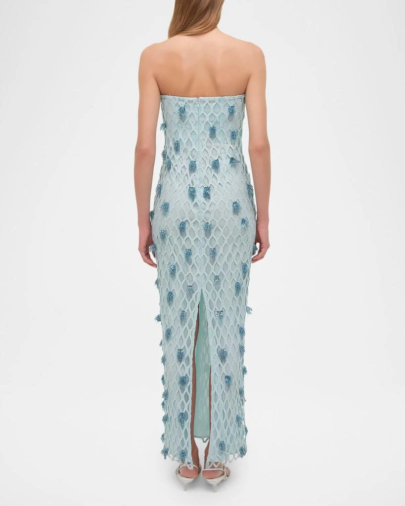 SIMKHAI Iridessa Strapless Beaded Column Gown 3