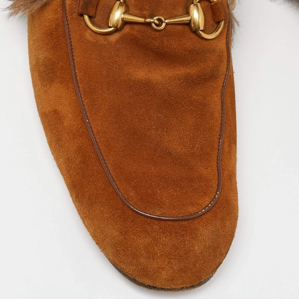 Gucci Gucci Brown Suede and Fur Lined Princetown Flat Mules Size 42 7