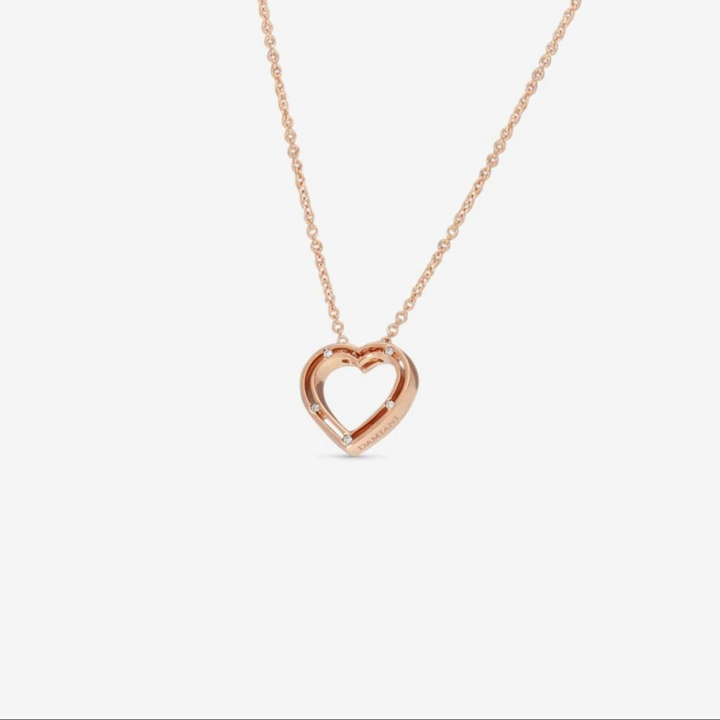 Damiani Damiani 18K Rose Gold Diamond Heart Pendant Necklace 20076846-copy 2
