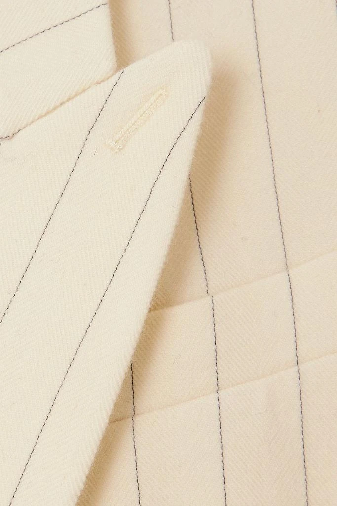 Zimmermann Luminosity oversized double-breasted pinstriped wool and cotton-blend blazer 4