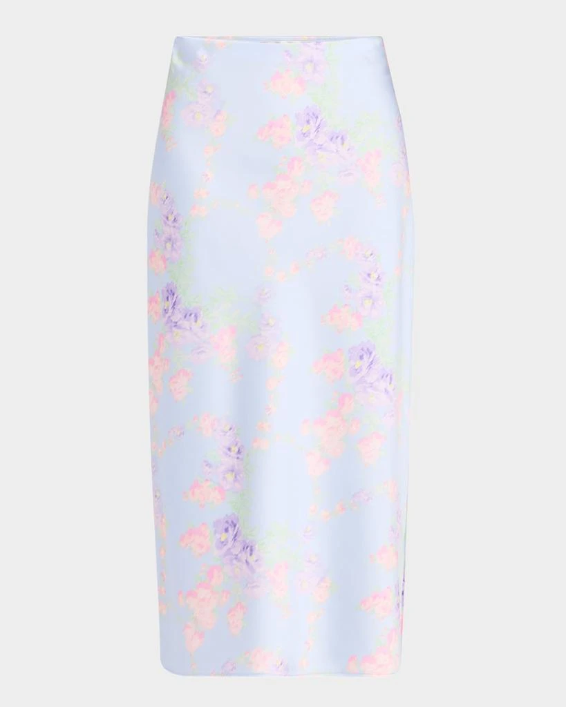 LOVESHACKFANCY Castle Satin Floral Maxi Skirt 1