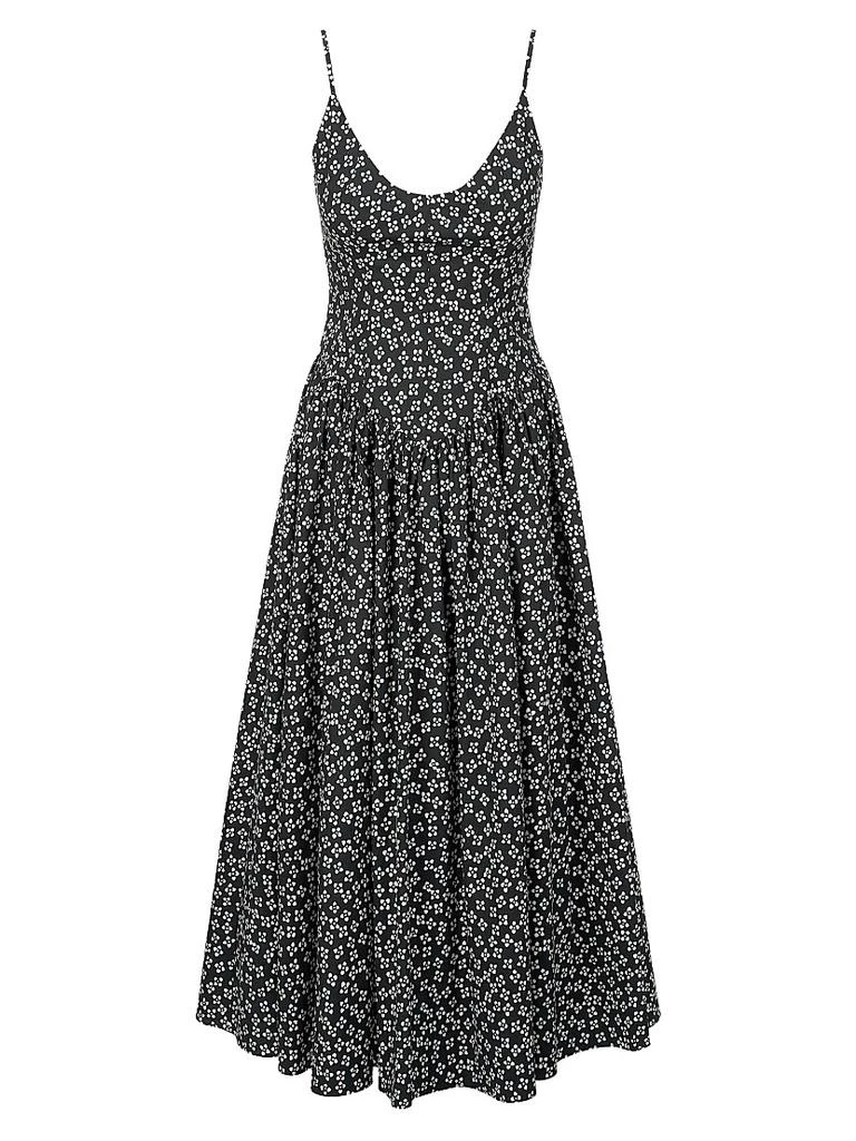 Staud Dena Floral Stretch Cotton A-line Dress 1