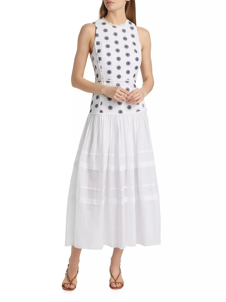 Tanya Taylor Rachel Floral Circle Eyelet Midi-Dress 2