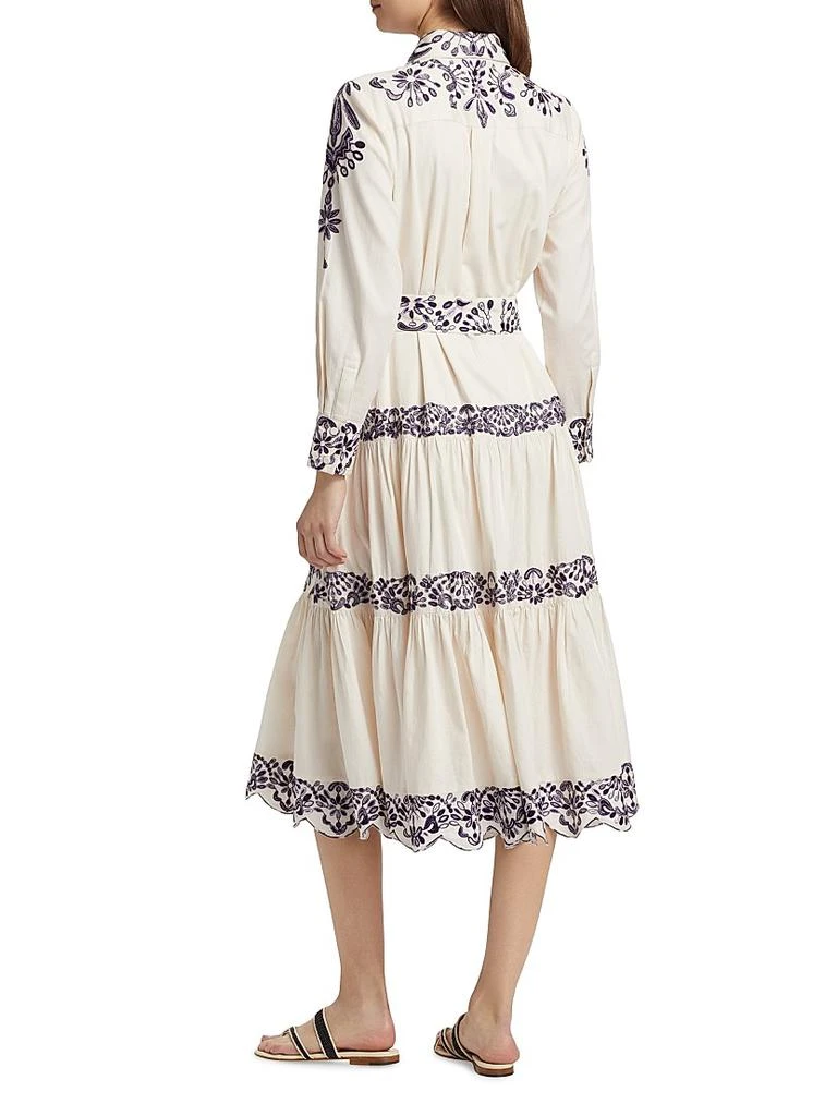 FIGUE Molly Embroidered Cotton Midi-Shirtdress 5