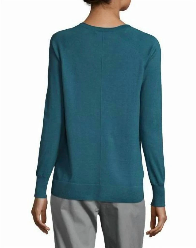 J Brand Pomona V-Neck Cotton Knit Relaxed Fit Sweater In Blue 2