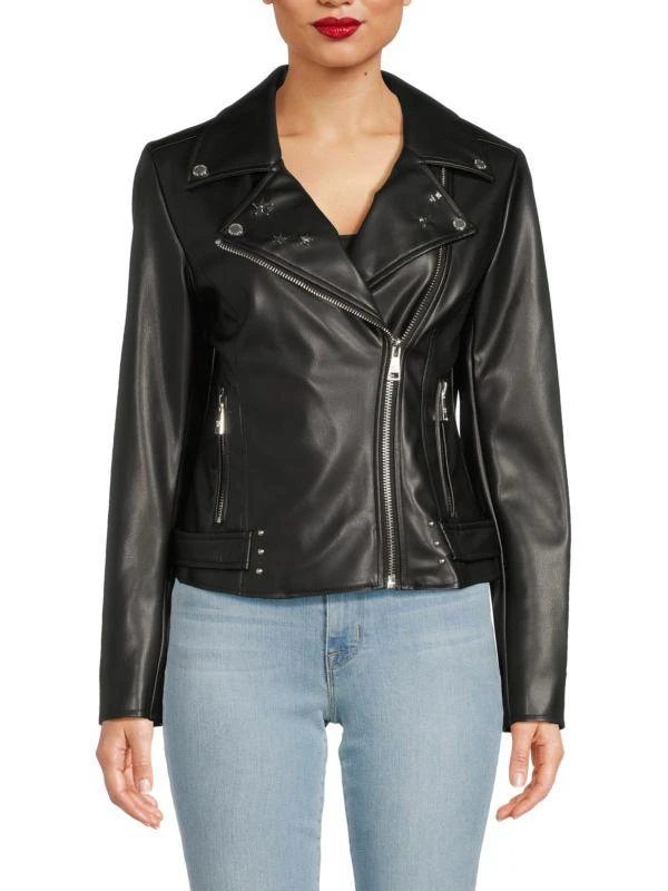 Karl Lagerfeld Paris Faux Leather Moto Jacket 1