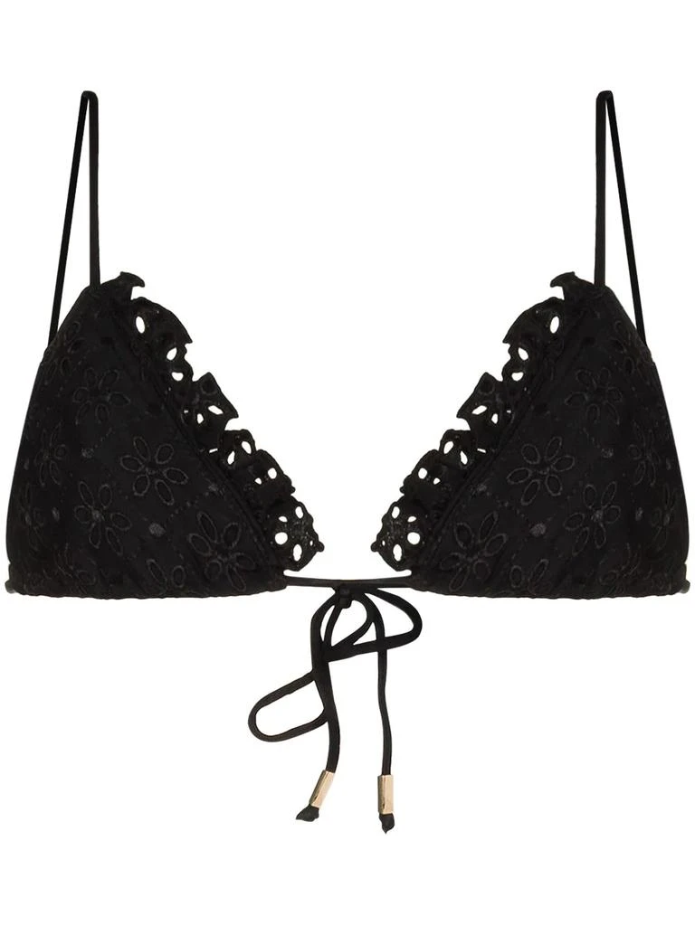 Juillet Kenny embroidered bikini top - women -  -  - Black 1