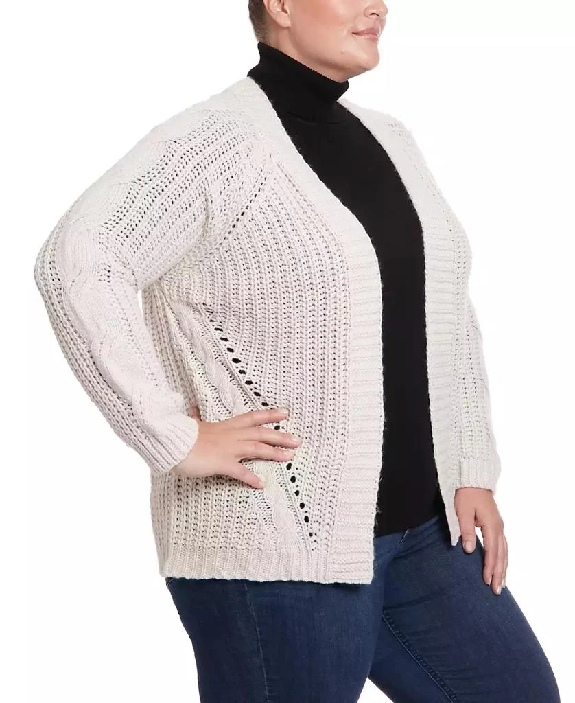 Joseph A Plus Size Cable Knit Cardigan Sweater 4
