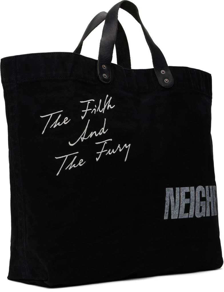 NEIGHBORHOOD Black Washed Canvas Tote 2