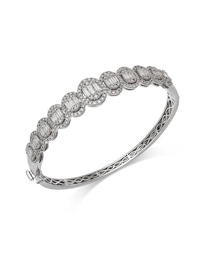 Bloomingdale
s Fine Collection Diamond Oval Mosaic Bangle Bracelet in 14K White Gold, 3.0 tcw