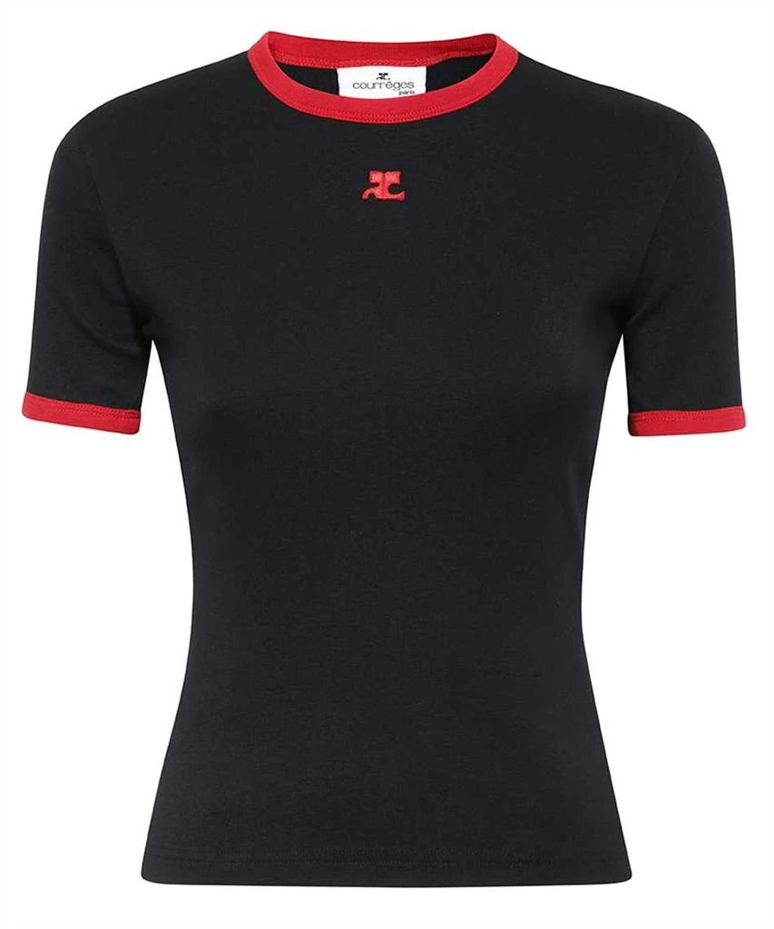 Courrèges Courreges logo-appliqué cotton t-shirt 1