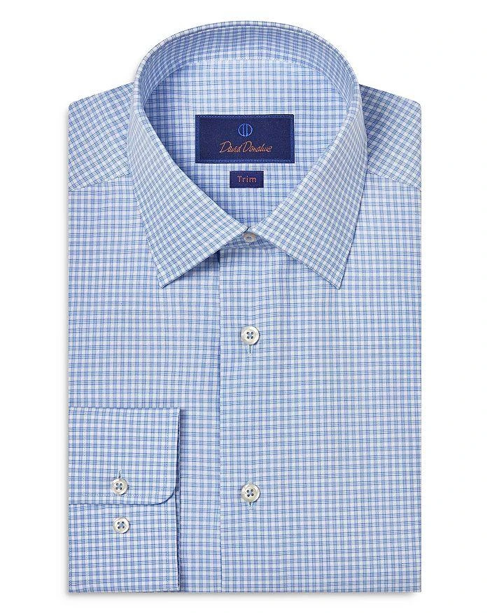 David Donahue Trim Fit Dobby Micro Check Dress Shirt 1