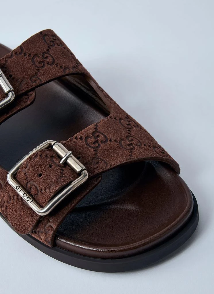 Gucci Logo Embossed Leather Slides 3
