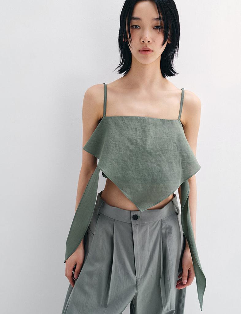 Pixie Market Olive Scarf Top -PREORDER