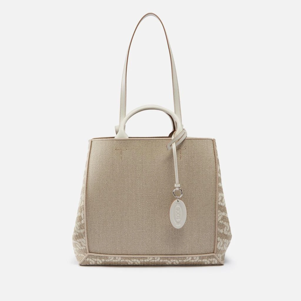 Tod's Large Canvas and Jacquard Tote Bag 1