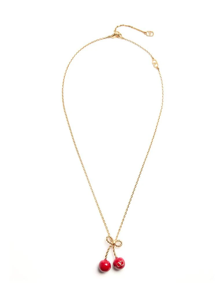 Valentino Valentino Logo Plaque Cable-Link Chained Necklace