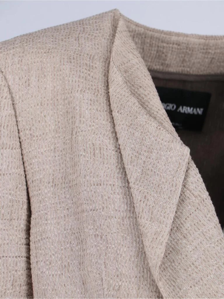Giorgio Armani Single-Breasted Cut-Out Blazer – Taupe 5