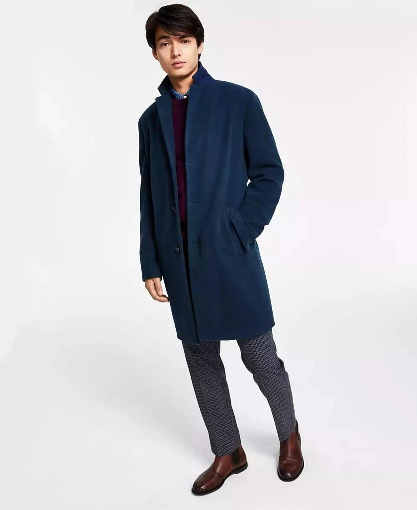 Tommy Hilfiger Men's Addison Wool-Blend Trim Fit Overcoat 1