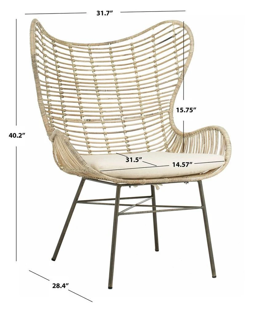 Safavieh Malia Rattan Wingback Armchair 4