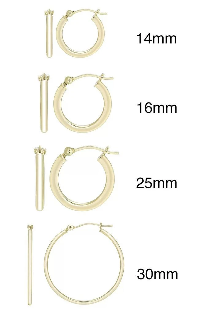 A&M 14K Yellow Gold Tube Hoop Earrings 3