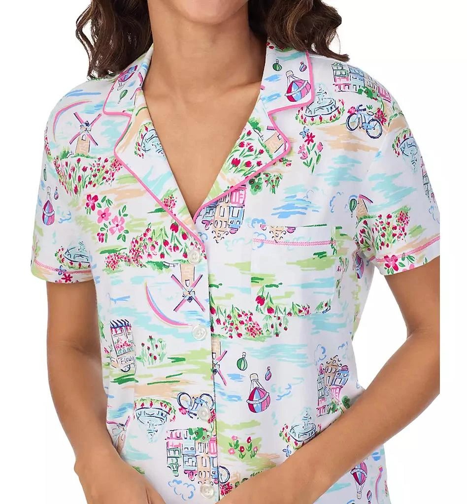 Cuddl Duds Women's Printed Collared Cropped Pajama Set 4