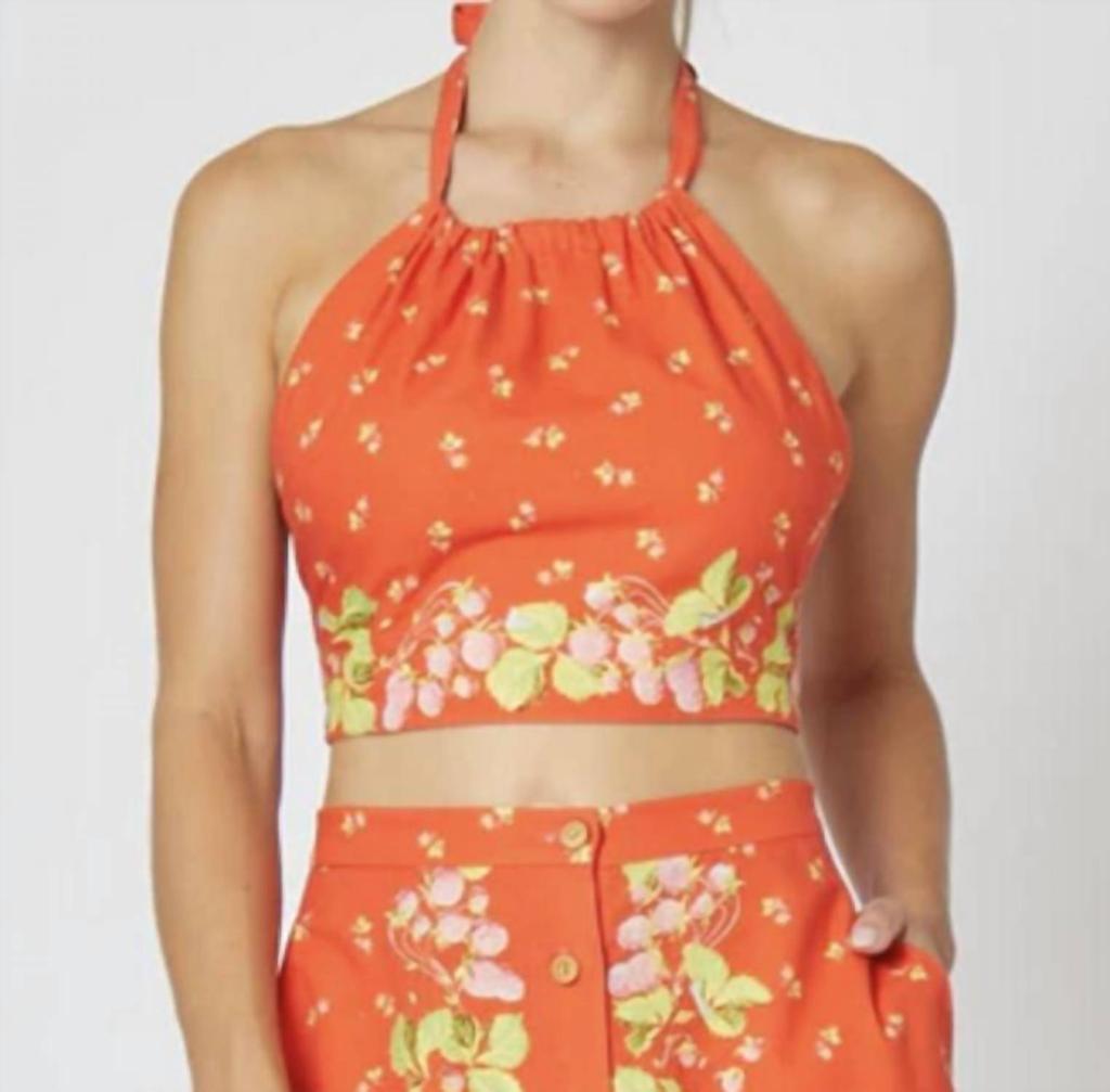 Rachel Antonoff Miranda Top In Orange Red