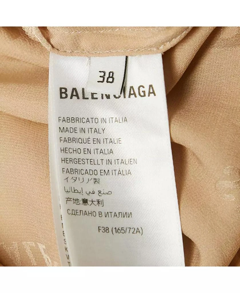Pre-Owned Balenciaga Women
s Beige Logo Jacquard Satin Trousers 6