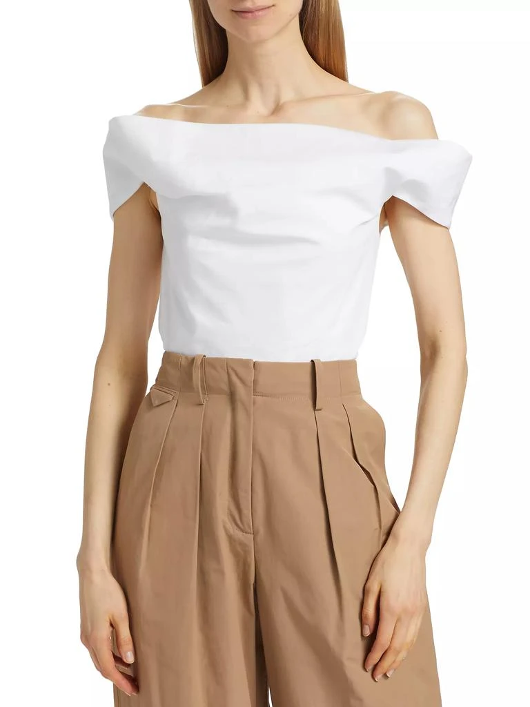 Rosie Assoulin Can't Bare It Cotton Poplin Top 3