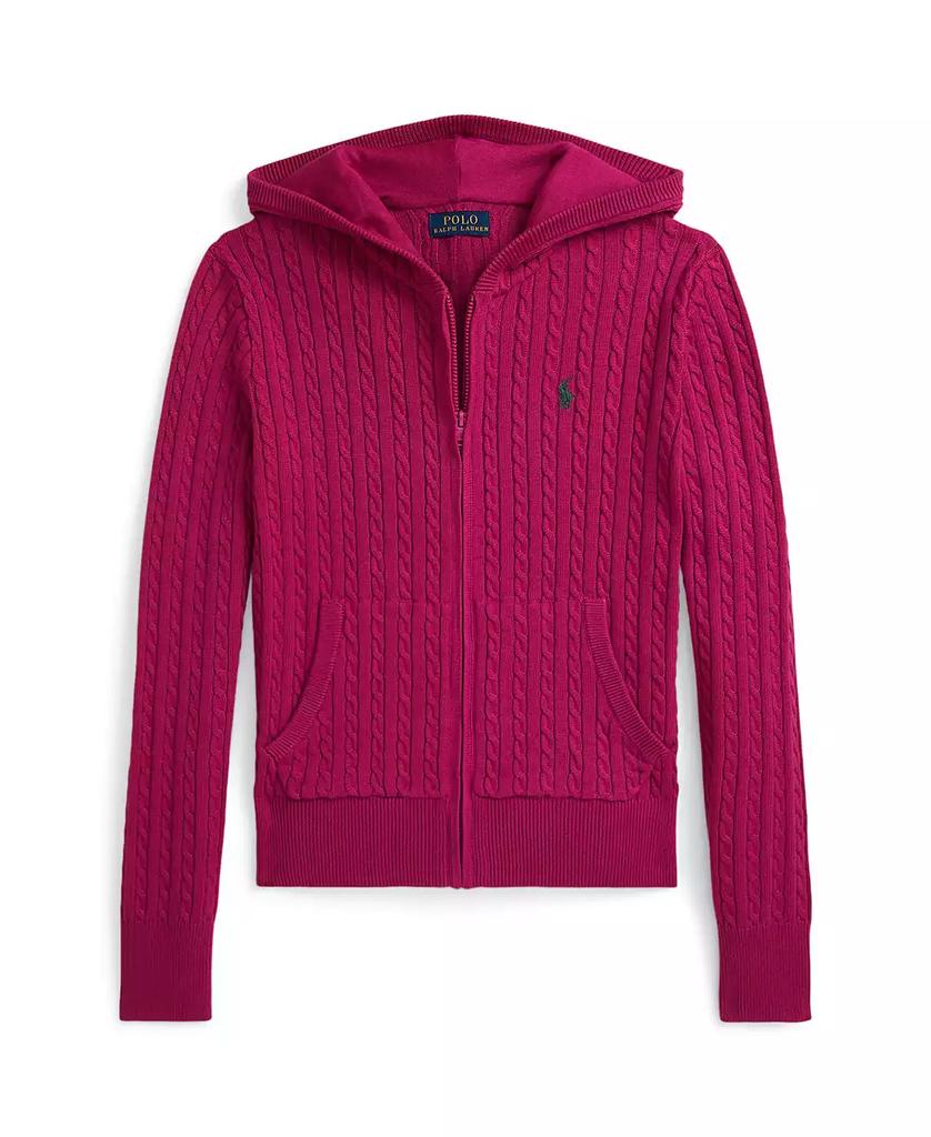 Ralph Lauren Girls 7-16 Mini-Cable Full-Zip Hoodie