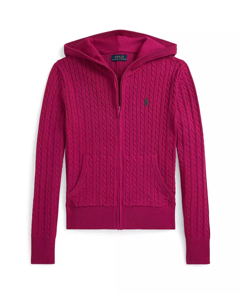 Ralph Lauren Girls 7-16 Mini-Cable Full-Zip Hoodie 1