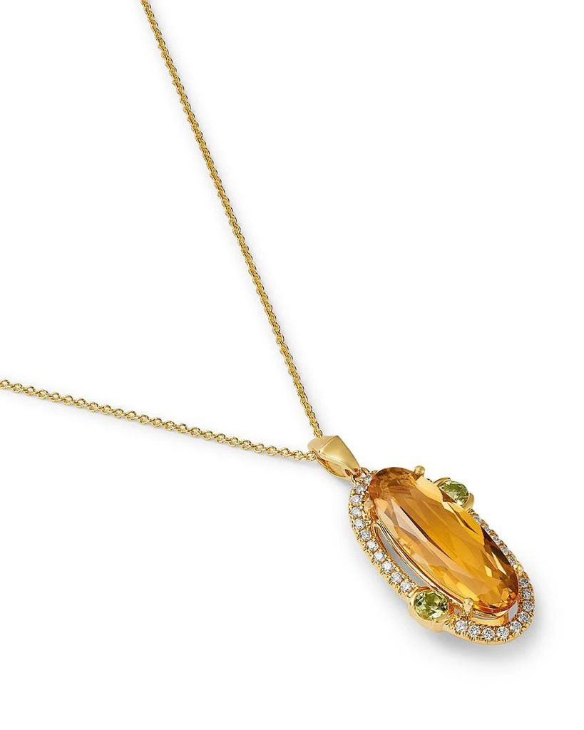 Bloomingdale
s Fine Collection Citrine, Peridot 
Diamond Halo Pendant Necklace in 14K Yellow Gold, 20" 3
