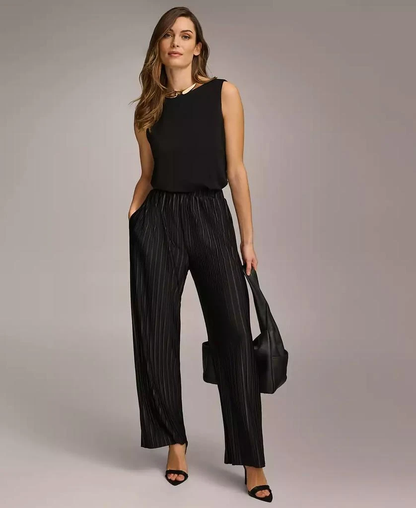 Donna Karan Women's Pull-On Pleated Wide Leg Pants 5