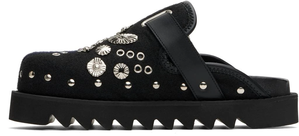 Toga Virilis SSENSE Exclusive Black & Navy Eyelet Metal Sabot Loafers 3
