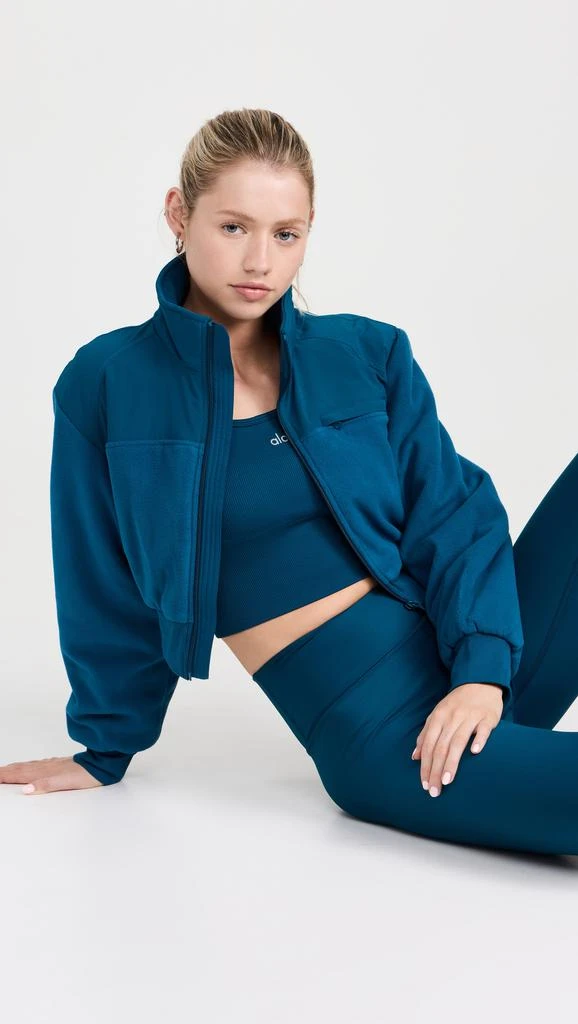 Alo Polar Fleece Cropped Wintry Mix Jacket 1