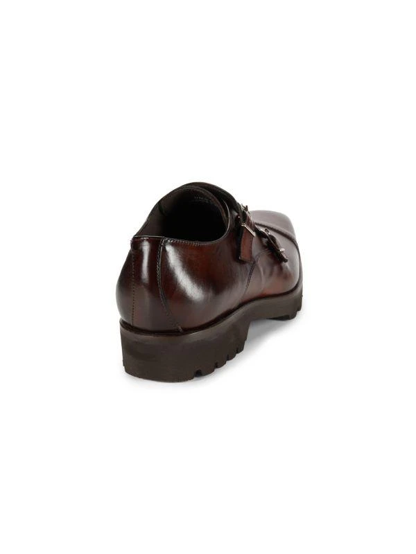 Saks Fifth Avenue Leather Double Monk Strap Shoes 3